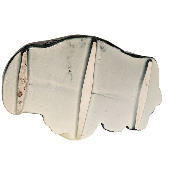 VTG MCM Ceramic Dog & Cat Planter Figurine 7X5" Tall Black & Yellow Design - Picture 5 of 8